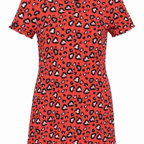 Oliver Bonas Womens Red Animal Print Shift Dress Size 10