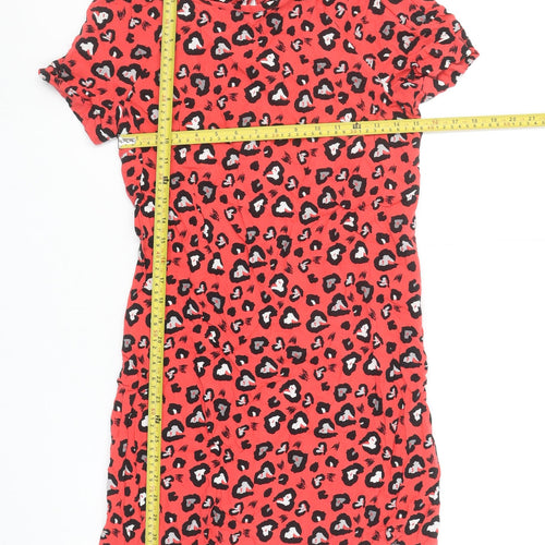 Oliver Bonas Womens Red Animal Print Shift Dress Size 10
