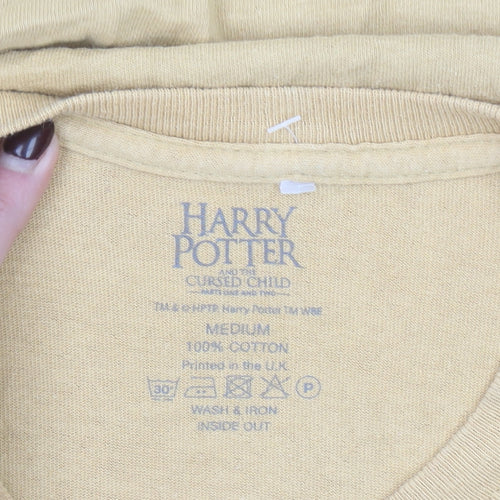 Harry Potter Men’s Beige Medium Graphic T-Shirt 100% Cotton