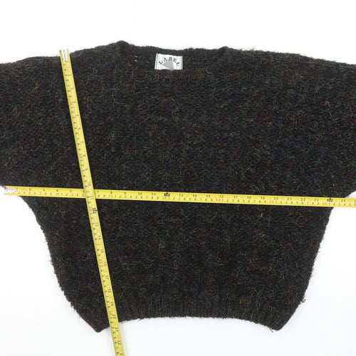 Label Women's Black Chunky-Knit Acrylic Pullover Jumper Size 30