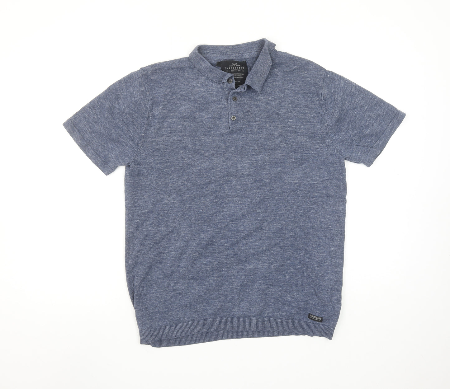Threadbare Men's Blue Short Sleeve Polo Shirt Size M Regular Fit