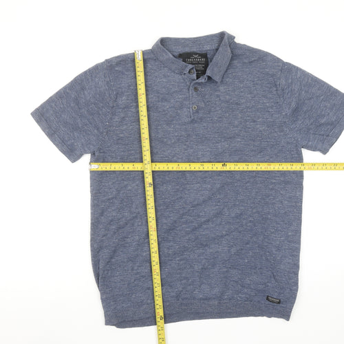 Threadbare Men's Blue Short Sleeve Polo Shirt Size M Regular Fit