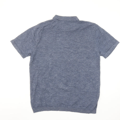 Threadbare Men's Blue Short Sleeve Polo Shirt Size M Regular Fit