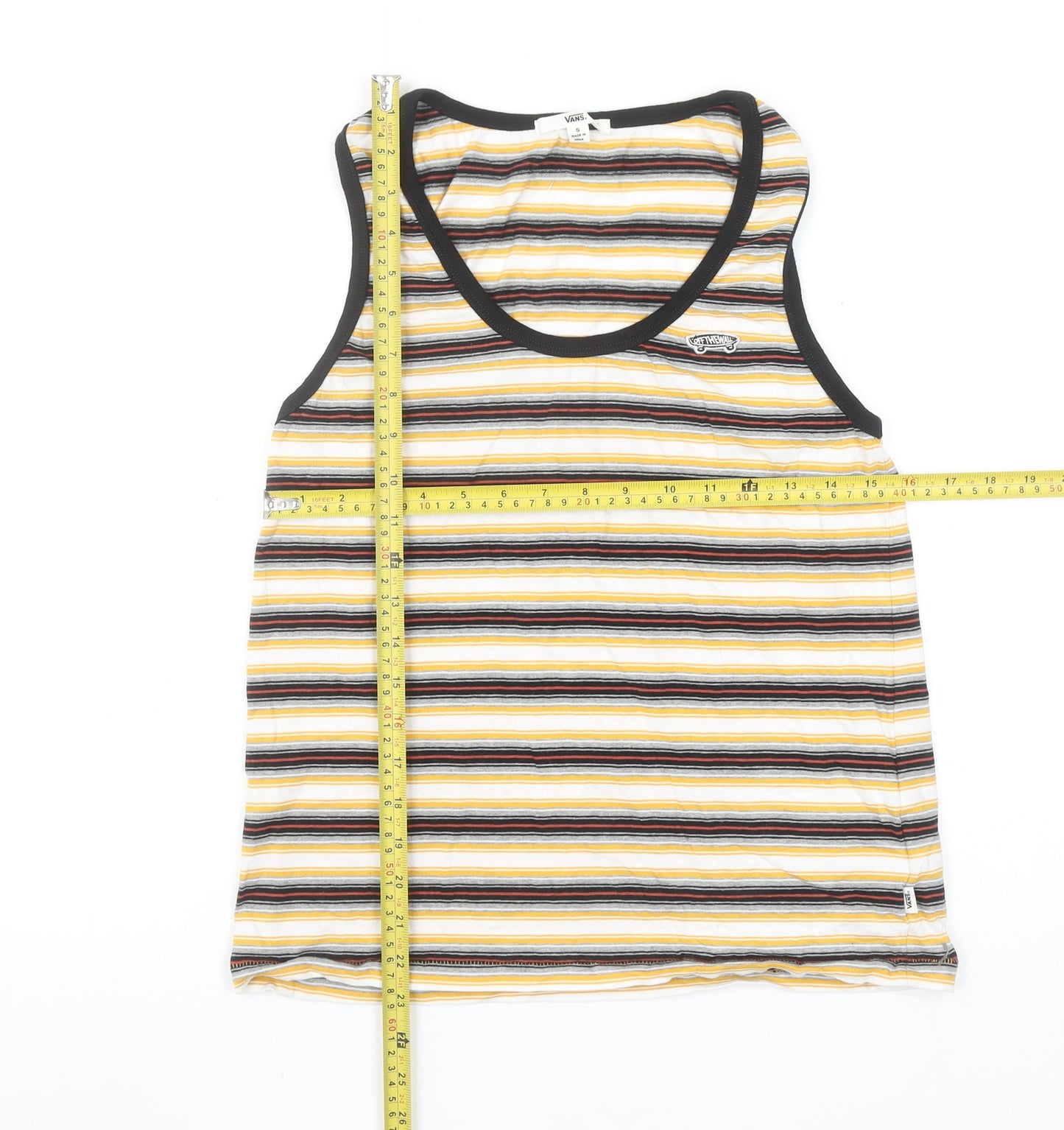 Vans Womens Multicoloured Striped Tank Top Size S Cotton Jersey