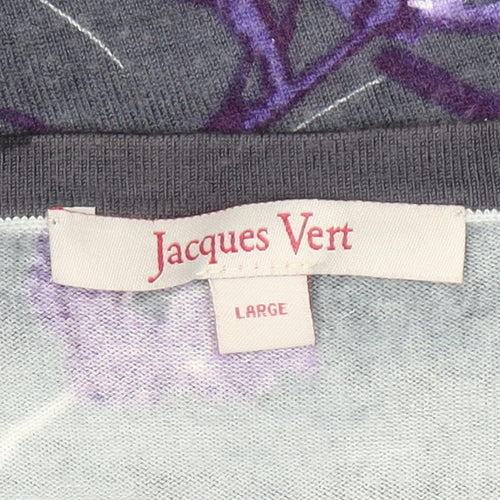 Jacques Vert Women's Purple Floral 3/4 Sleeve Top Size L