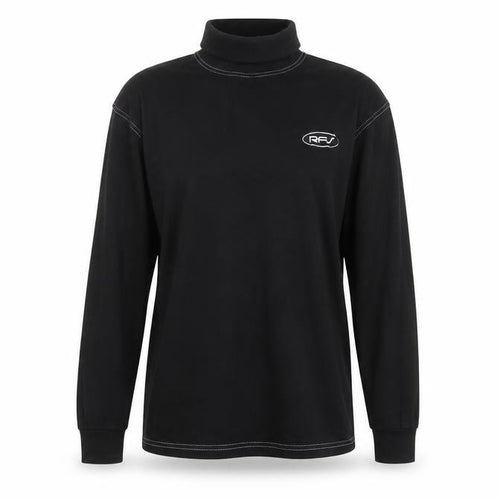 Rodeo Women's Black Long Sleeve Roll Neck Cotton Top UK 14