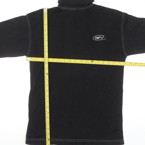 Rodeo Women's Black Long Sleeve Roll Neck Cotton Top UK 14