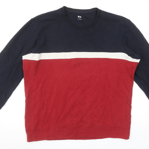 UNIQLO Men’s Multicoloured Medium Crew Neck Pullover Sweatshirt