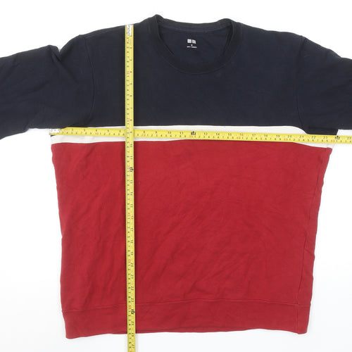UNIQLO Men’s Multicoloured Medium Crew Neck Pullover Sweatshirt