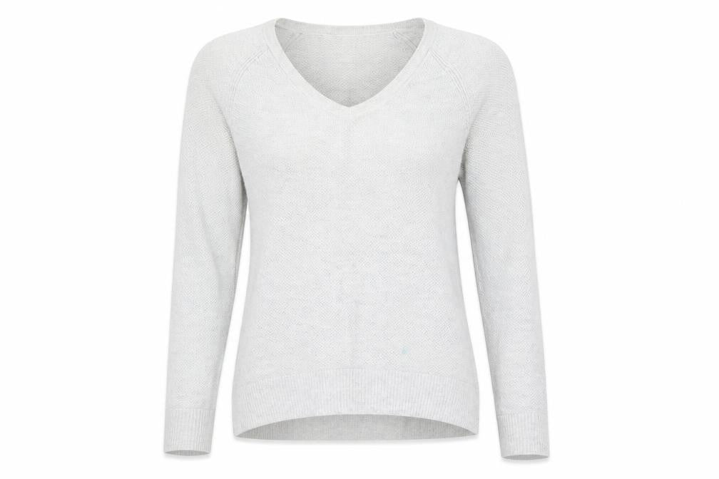 Front view of Gap Women's Grey V-Neck Knit Jumper Medium Long Sleeve
