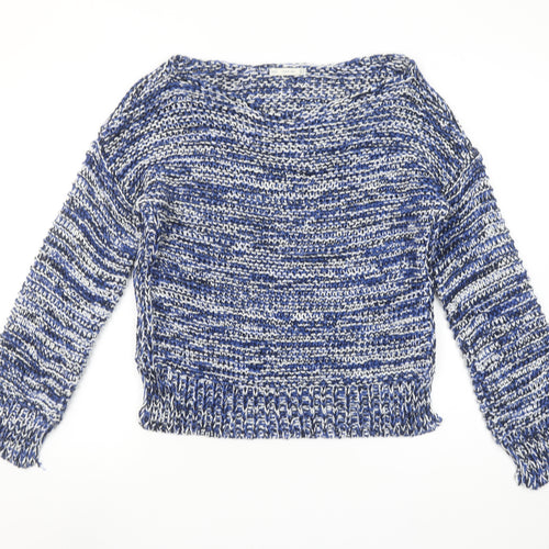 Zara Women Blue Chunky-Knit Acrylic Pullover Jumper Size M