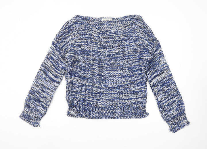 Zara Women Blue Chunky-Knit Acrylic Pullover Jumper Size M