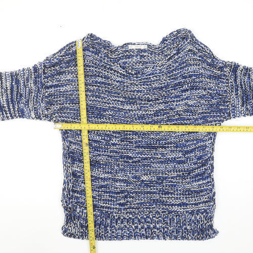 Zara Women Blue Chunky-Knit Acrylic Pullover Jumper Size M