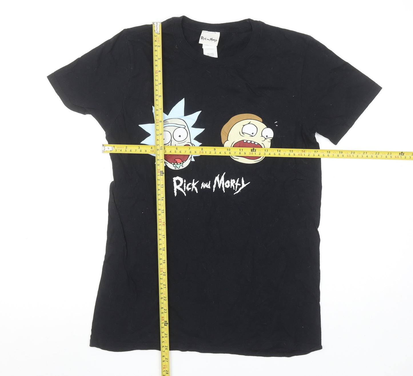 Rick and Morty Women's Black Cotton T-Shirt Size S Casual Graphic Tee