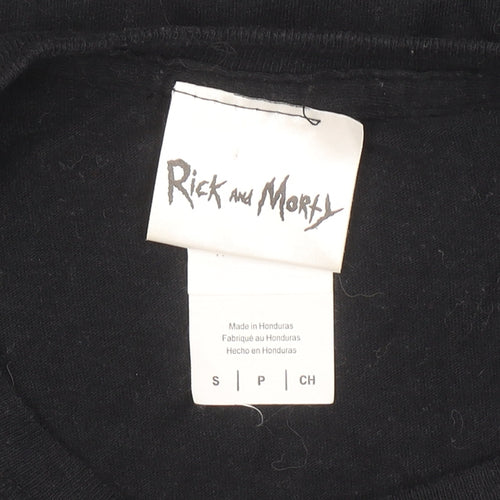 Rick and Morty Women's Black Cotton T-Shirt Size S Casual Graphic Tee