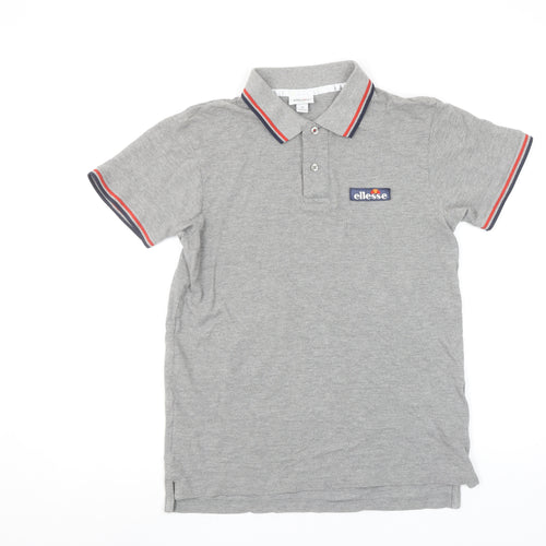 Ellesse Men's Grey Short Sleeve Cotton Polo Shirt Size S