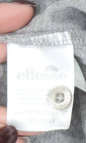 Ellesse Men's Grey Short Sleeve Cotton Polo Shirt Size S