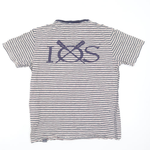 Joules Men's Blue Striped Nautical Crew Neck Cotton T-Shirt Size L