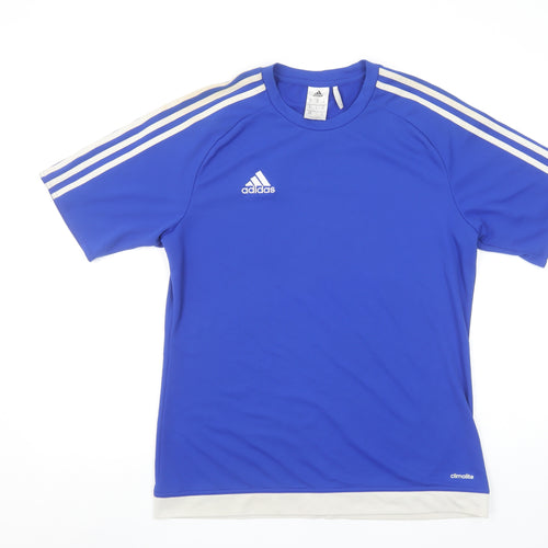 Adidas Men's Blue Climalite Short Sleeve Jersey T-Shirt M