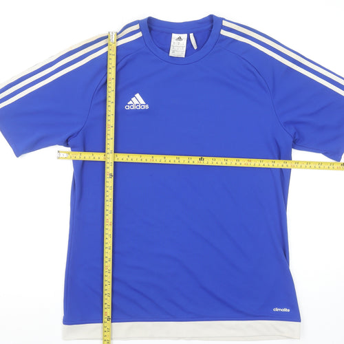 Adidas Men's Blue Climalite Short Sleeve Jersey T-Shirt M