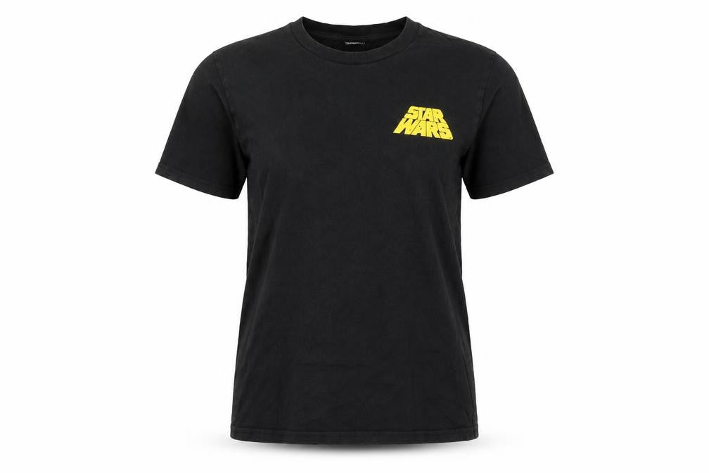 Front view of Star Wars Black Cotton Women's Medium Crew Neck Graphic T-Shirt
