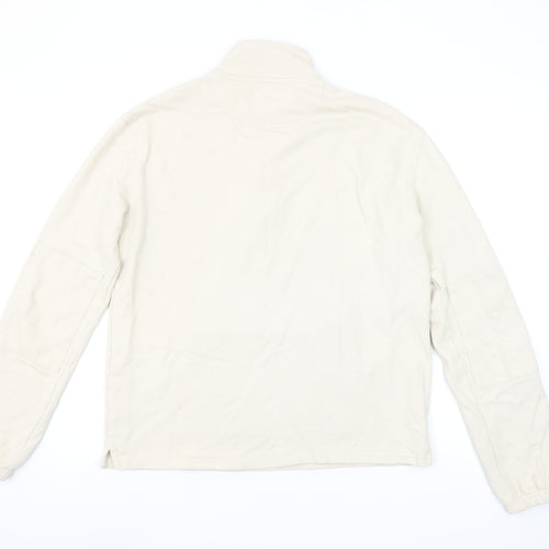 Marks and Spencer Men's Beige 1/2 Zip Cotton Sweatshirt Size S