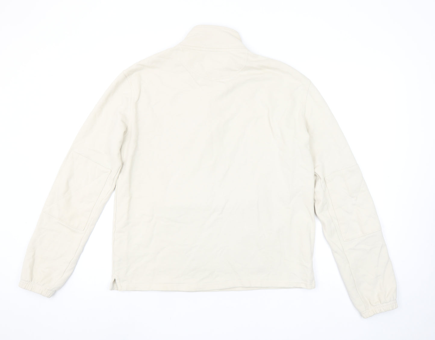 Marks and Spencer Men's Beige 1/2 Zip Cotton Sweatshirt Size S