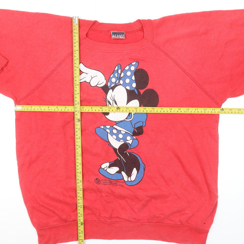 Blues London Women's Red Minnie Mouse Pullover Sweatshirt XL Acrylic Cotton