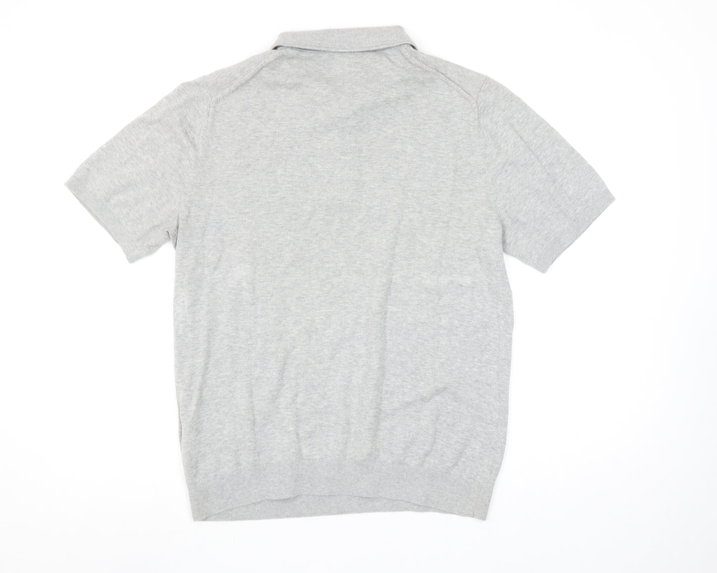 Reiss Men’s Grey 100% Cotton Short Sleeve Polo Shirt Size M