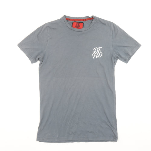 DFND Men's Grey Cotton Crew Neck Short Sleeve T-Shirt M