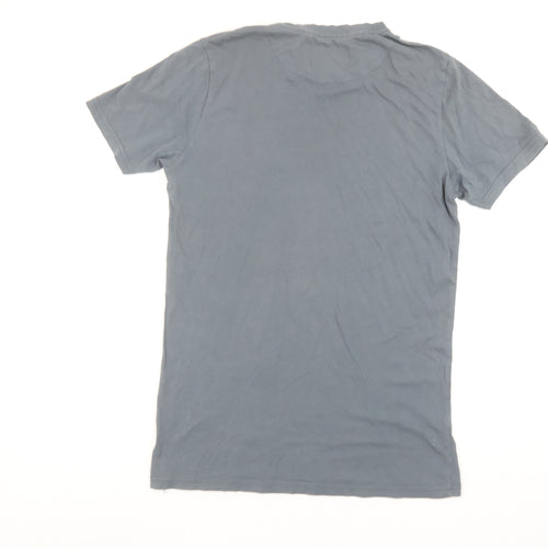 DFND Men's Grey Cotton Crew Neck Short Sleeve T-Shirt M