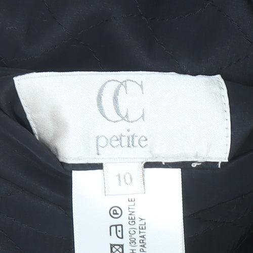 CC Petite Women's Green Quilted Waistcoat Size 10 Classic Zip Gilet