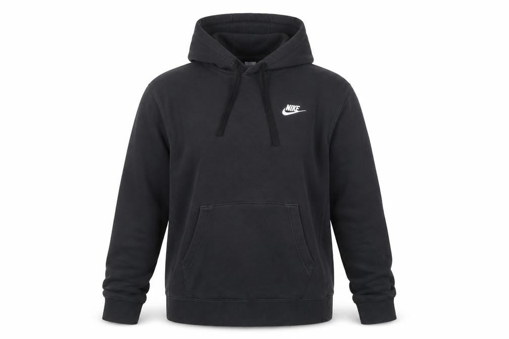 Front view of Nike Women's Black XS Pullover Hoodie Cotton Blend Kangaroo Pocket