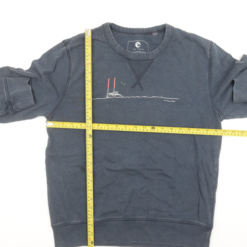 Due South Men's Blue Graphic Crew Neck Sweatshirt XS