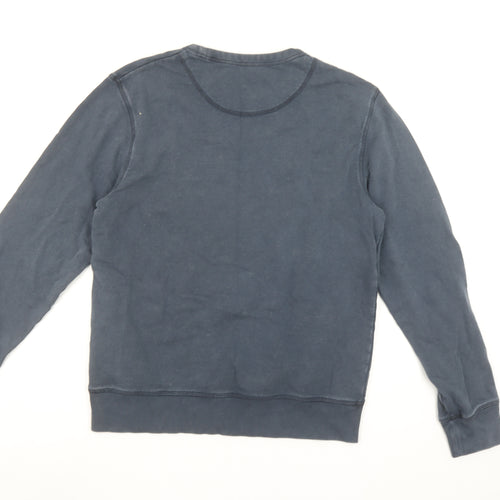 Due South Men's Blue Graphic Crew Neck Sweatshirt XS