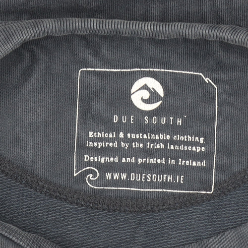 Due South Men's Blue Graphic Crew Neck Sweatshirt XS