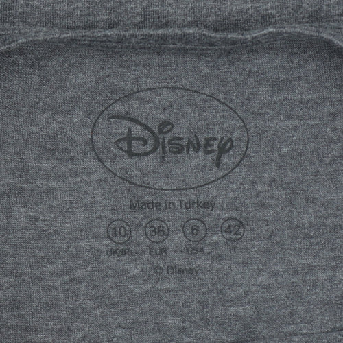 Disney Womens Grey Mickey Mouse Graphic T-Shirt Size 10