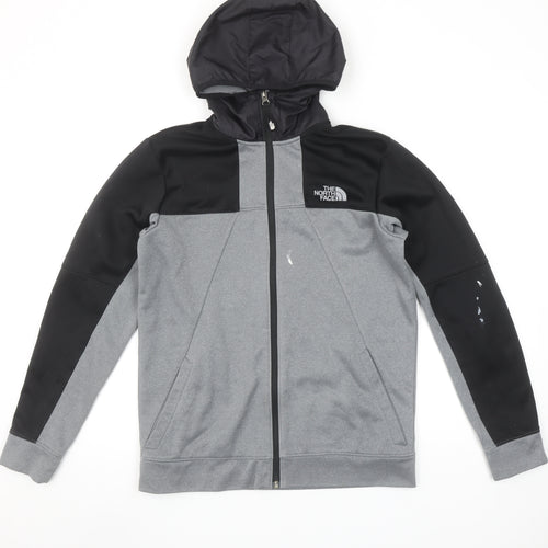 The North Face Boys Grey XL Full Zip Hoodie Outdoor Fleece Jacket
