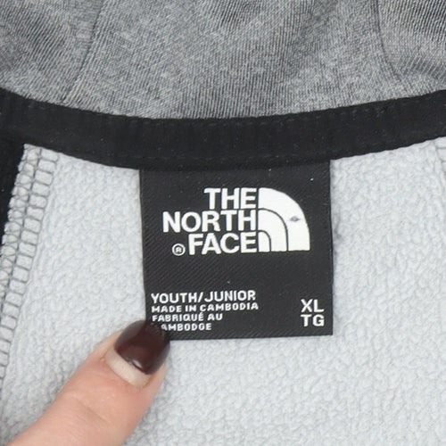 The North Face Boys Grey XL Full Zip Hoodie Outdoor Fleece Jacket