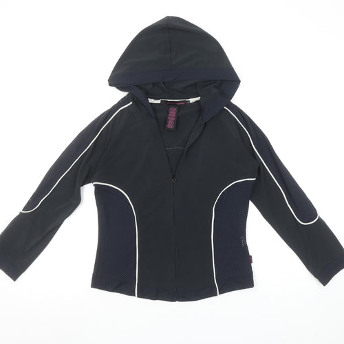 Calvin Klein Jeans Women's Black Full Zip Hoodie Size M Polyester Blend
