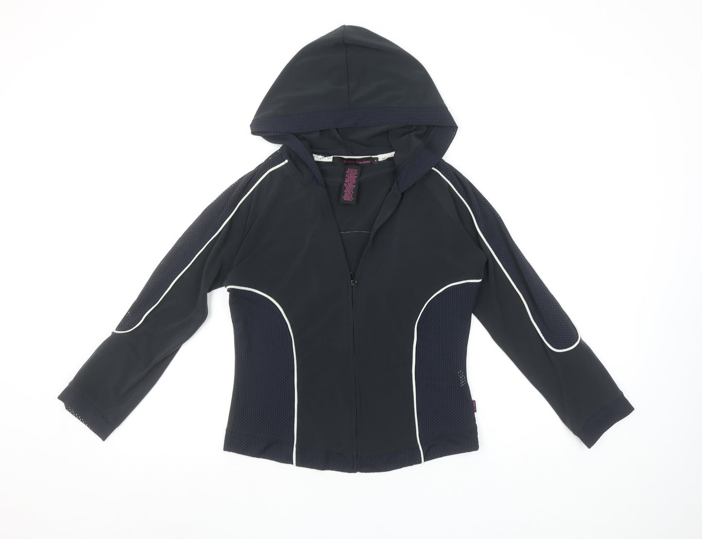 Calvin Klein Jeans Women's Black Full Zip Hoodie Size M Polyester Blend
