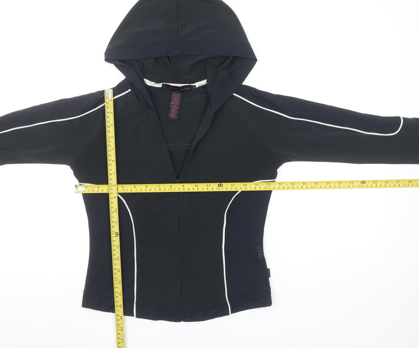 Calvin Klein Jeans Women's Black Full Zip Hoodie Size M Polyester Blend