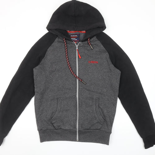 Carbon Men's Grey Full Zip Hoodie Medium Hooded Sweatshirt