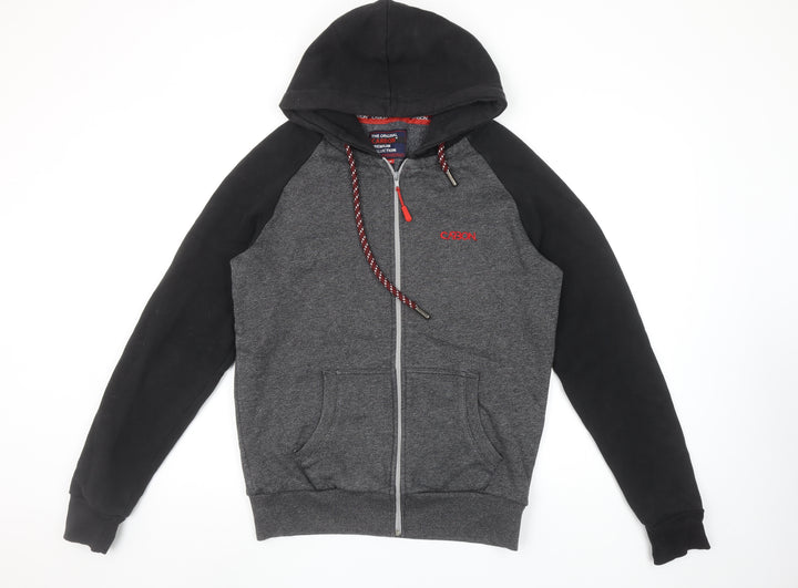 Carbon Men's Grey Full Zip Hoodie Medium Hooded Sweatshirt
