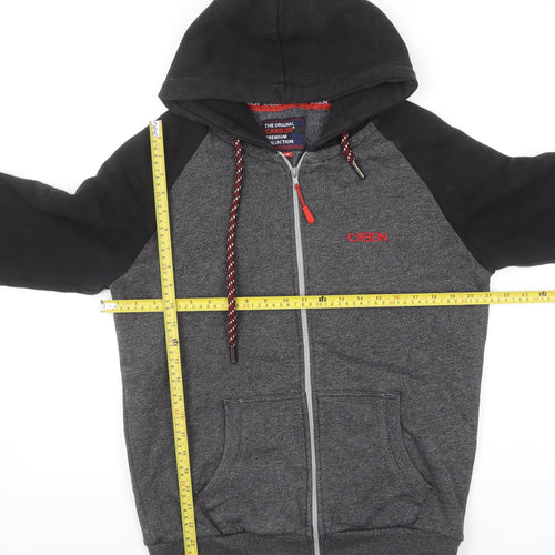 Carbon Men's Grey Full Zip Hoodie Medium Hooded Sweatshirt