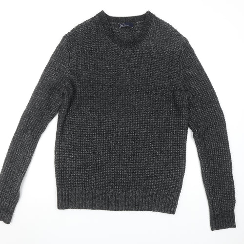 GAP Men's Grey Chunky Knit Crew Neck Pullover Jumper Size S