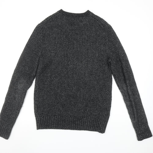 GAP Men's Grey Chunky Knit Crew Neck Pullover Jumper Size S