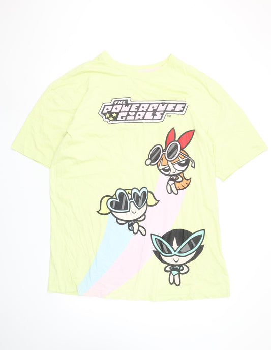 Cartoon Network Women's Yellow Powerpuff Girls Graphic Nightshirt M