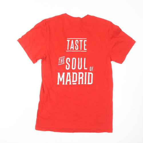 Gildan Men's Red Madrid Graphic T-Shirt Size S Cotton Crew Neck
