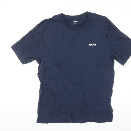DKNY Men's Blue Cotton Crew Neck Short Sleeve T-Shirt Size L